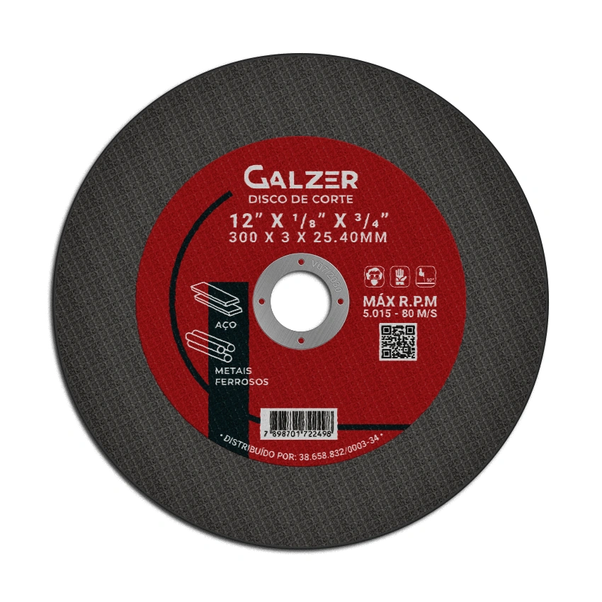 Disco de Corte para Aços e Metais Ferrosos 12" 25.40mm