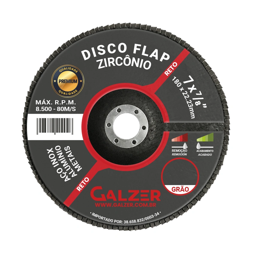 Disco Flap Zircônio Premium Reto 7"